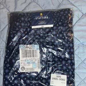 Stafford Blue Diamond Pattern Knit lounge Pants